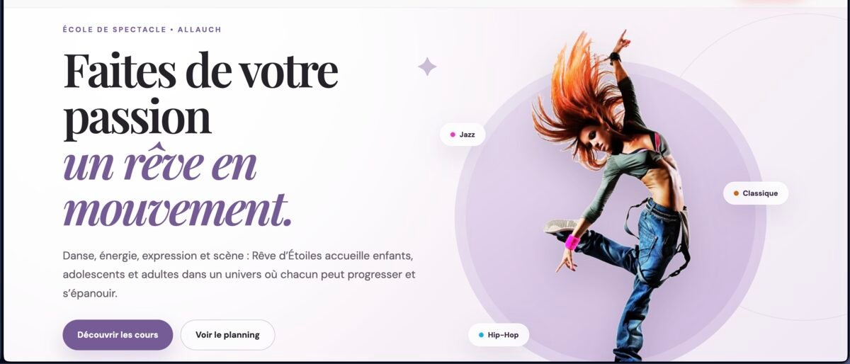 Aperçu du site Rêve d'Étoiles